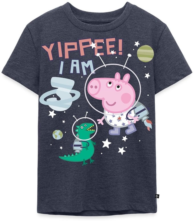 Peppa Pig 3e Verjaardag Schorsch Ruimtemissie Premium T Shirt Kinderen