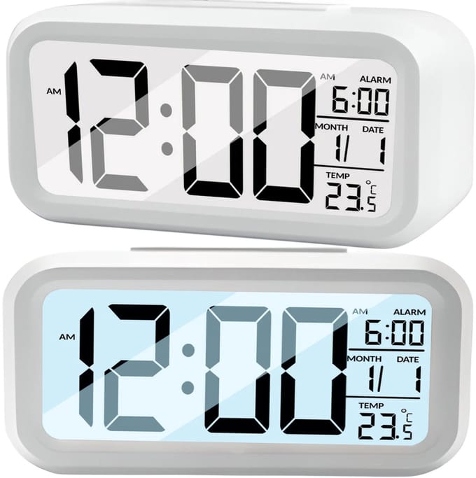 Dailygoods- Wekker digitaal - Groot LCD-display - Temperatuurweergave