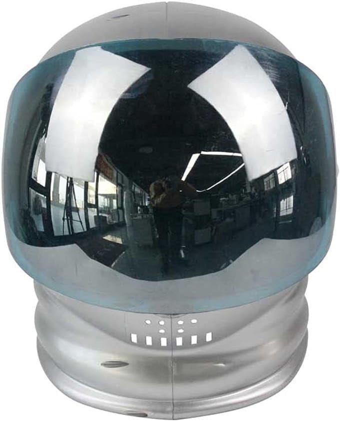 Ruimte Helm - Kostuum Accessoire - Halloween Feest - Bewegend Vizier - Zilver