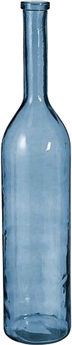 Mica Decorations Rioja Fles Vaas - H100 x Ø21 cm - Gerecycled Glas - Lichtblauw