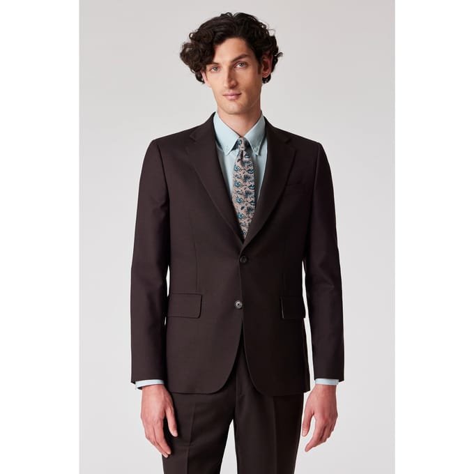 Paul Smith Mens Tailored Fit 2 Button Suit Dark Brown Taglia: 54 | Pantaloni da completo Outlet | Uomo | Marrone