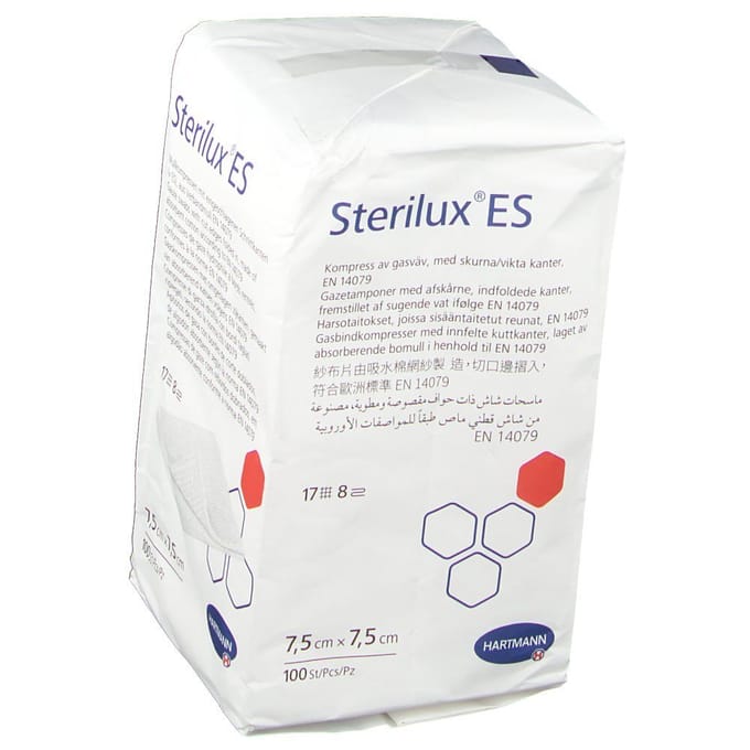 Hartmann Sterilux ES Kompres 8 Lagen 7.5 x 7.5cm 418802 100 Compressen