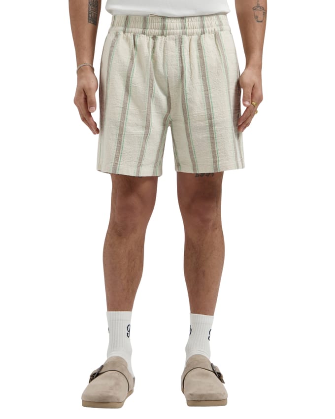 Pure Path Broek Striped Shorts 26010510 Ecru Mannen Maat - M