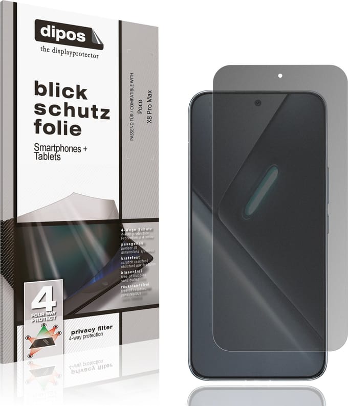 dipos – Matte Privacy Screenprotector geschikt voor Poco X8 Pro Max | Anti-Spy Beschermfolie