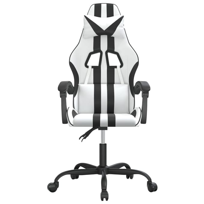vidaXL - Gamestoel - kunstleer - wit - en - zwart