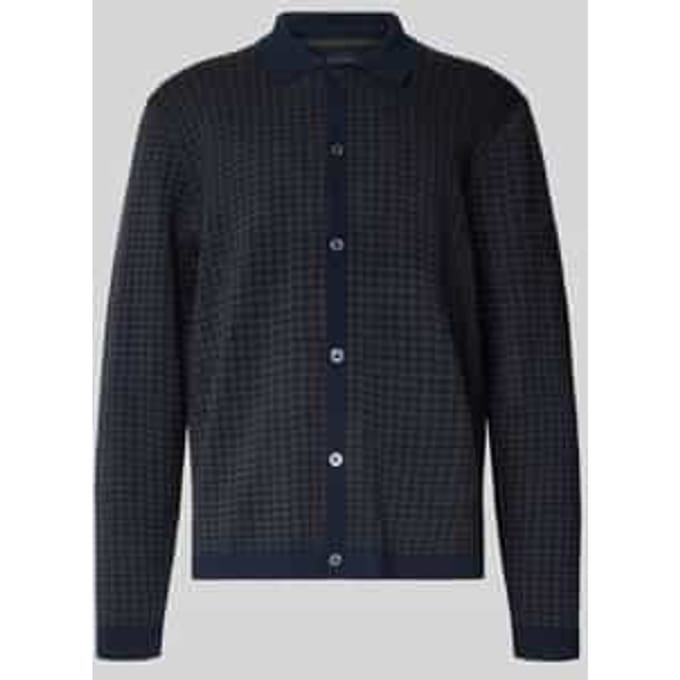 regular fit gebreid vest met omgeslagen kraag