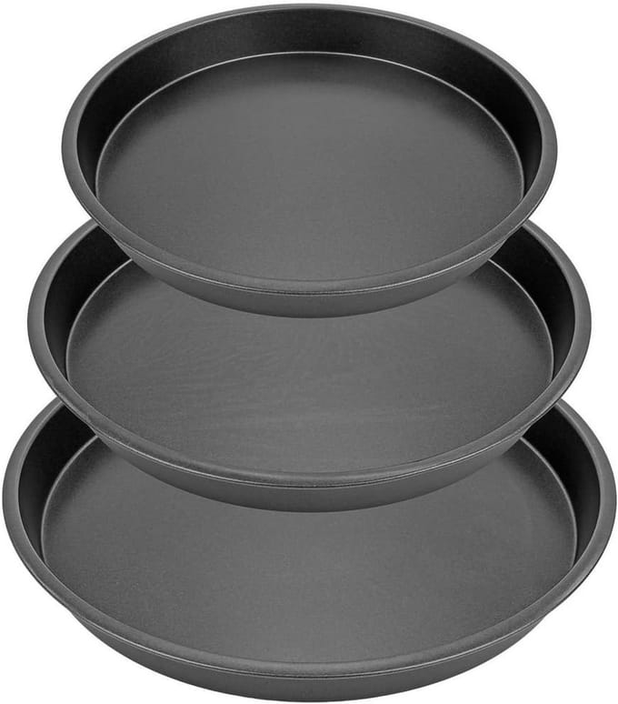 Set van 3 Ronde Bakvormen met Antiaanbaklaag - Verschillende Groottes