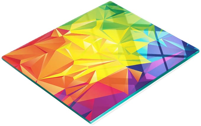 Keukenplank van gehard glas met decoratieve abstracte afbeeldingen, 60x52 cm