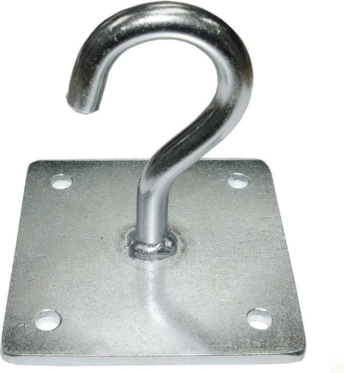 Haak met muurplaat - 100 x 100mm - Gegalvaniseerd