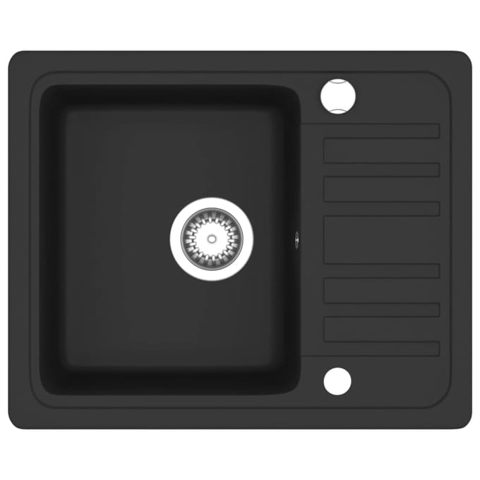 vidaXL - Gootsteen - enkele - bak - graniet - zwart