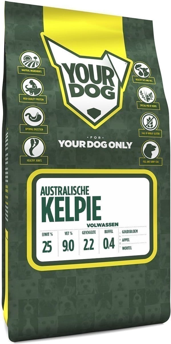 Hondenvoer Yourdog - Australische Kelpie - Buffel en Kippenvlees - 3kg
