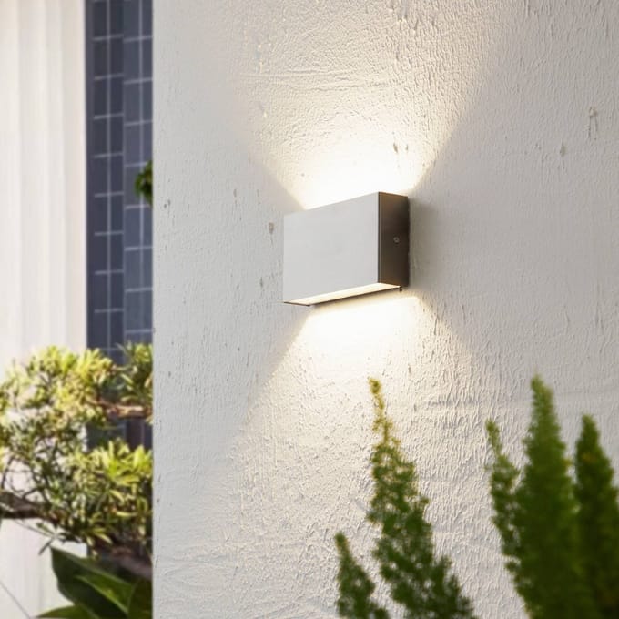 Arcchio LED buiten wandlamp Karline, 1060 lm, roestvrij staal, IP65