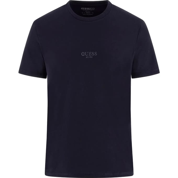 Crew Neck TShirt Classic Logo Tee - Blue Shirts