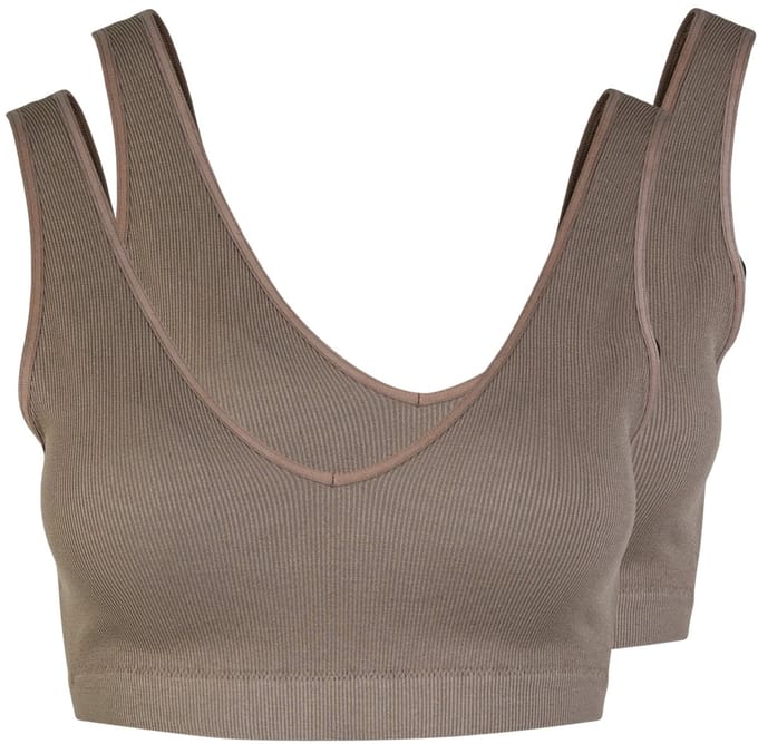 PIECES - PCSYMMI RIB BRA TOP 2-PACK NOOS BC - Dames - Bh's