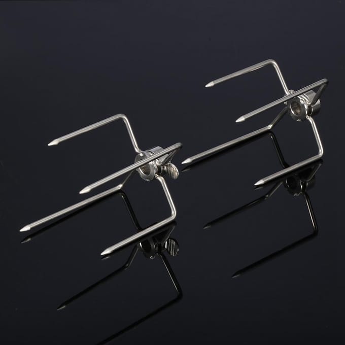Lot de 2 fourchettes multifonctions en acier inoxydable pour barbecue noir