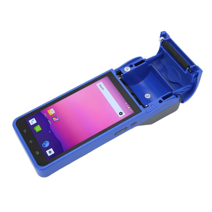 Imprimante de reçus portable, écran HD 1280 x 720, impression thermique, mise au point automatique, prise US US Plug blue