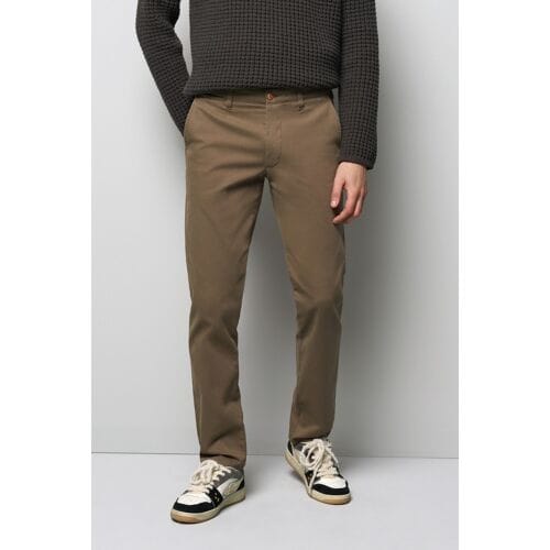 Meyer Broek M5 Chino Organic Cotton Comfort Stretch Micro Texture Bruin / male