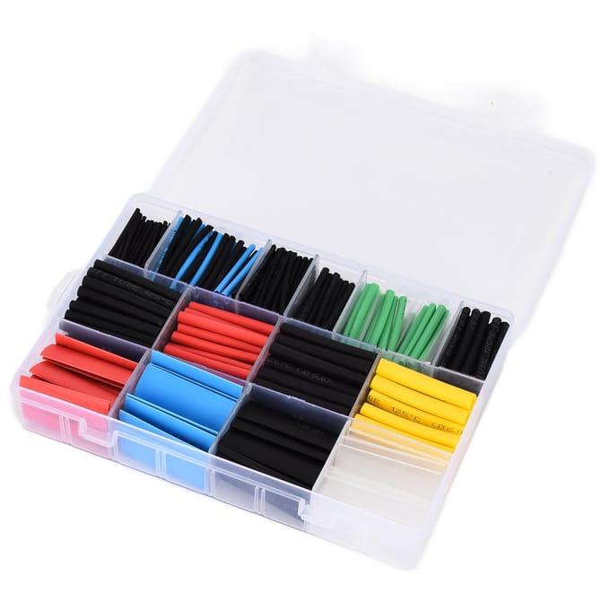 Kit de gaines thermorétractables 580 pièces, assortiment de gaines en polyoléfine pour connexions de fils électriques