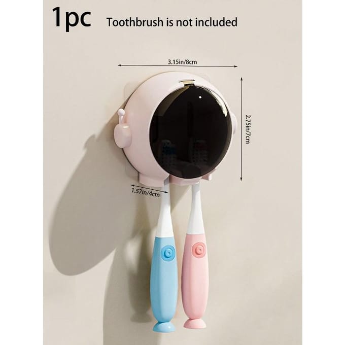 1 pièce Support de brosse à dents mignon astronaute, Design combinaison spatiale, Organisateur de brosse à dents électrique de salle de bain sans perçage White (1 Piece) multicolore
