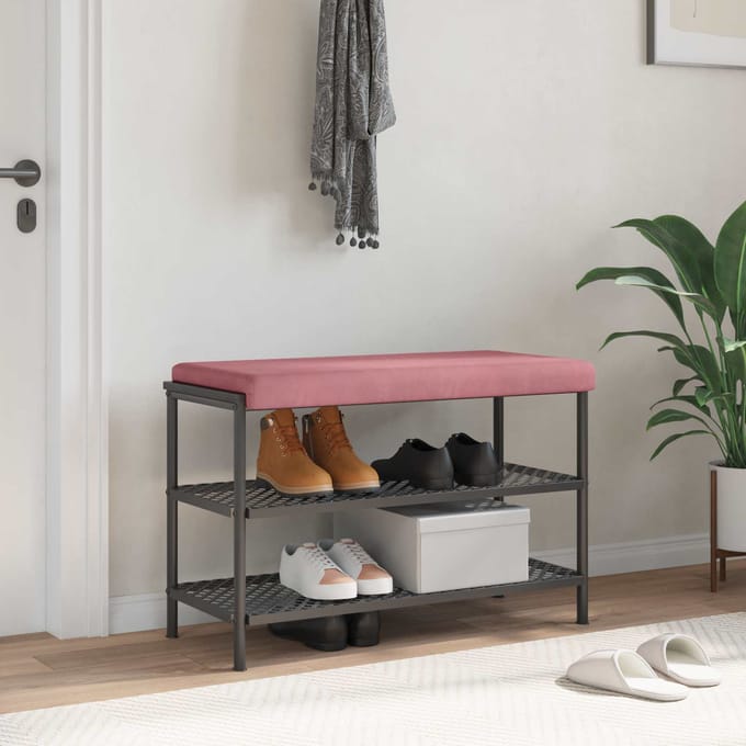 vidaXL - Bankkussen - fluweel - Roze - Diepte - 35 - cm