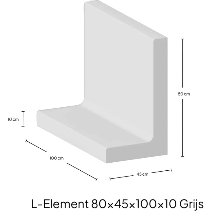 L-Element 80x45x100x10cm Zichtbeton