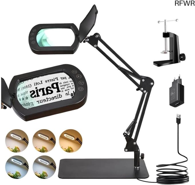 Loeplamp met Standaard - Lamp met Led Verlichting - Bureau