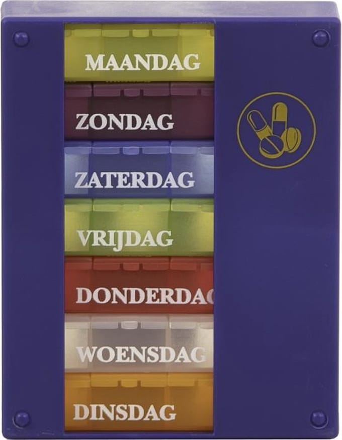 Medicijndoosje Week- Nederlandstalige aanduiding- losse doosjes