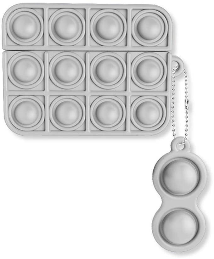 Airpods case - Apple Airpods Pro - grijs siliconen - met musketon