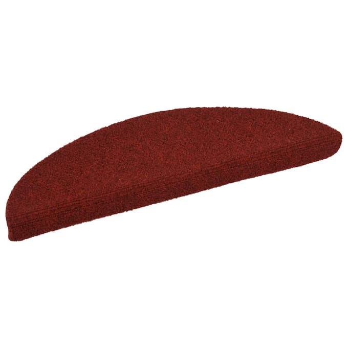 vidaXL - Trapmatten - Zelfklevend - 15 - stuks - 56x17x3 - cm - Bordeaux - Rood - Halfrond