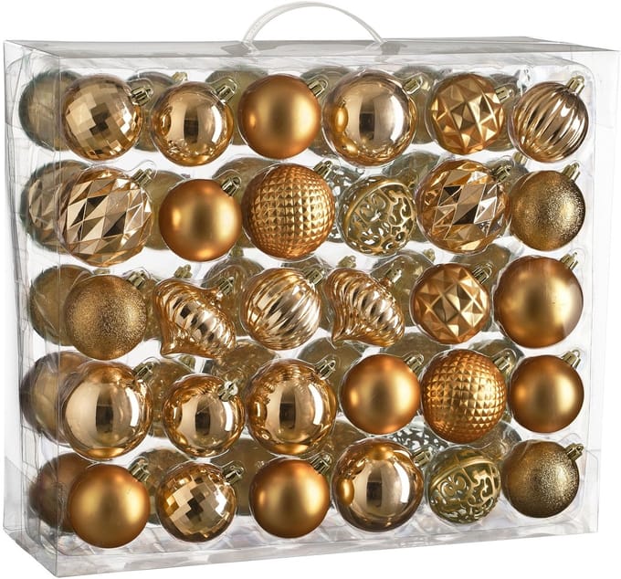 House of Seasons Kerstballen Set - 60 Stuks - Ø7 cm - Onbreekbaar - Koper