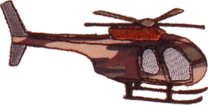 Strijkapplicatie Legerhelikopter camo 7x4cm