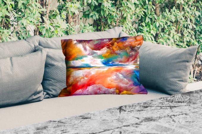 Buitenkussens - Tuin - Schilderij - Olieverf - Abstract - Wolken - 50x30 cm