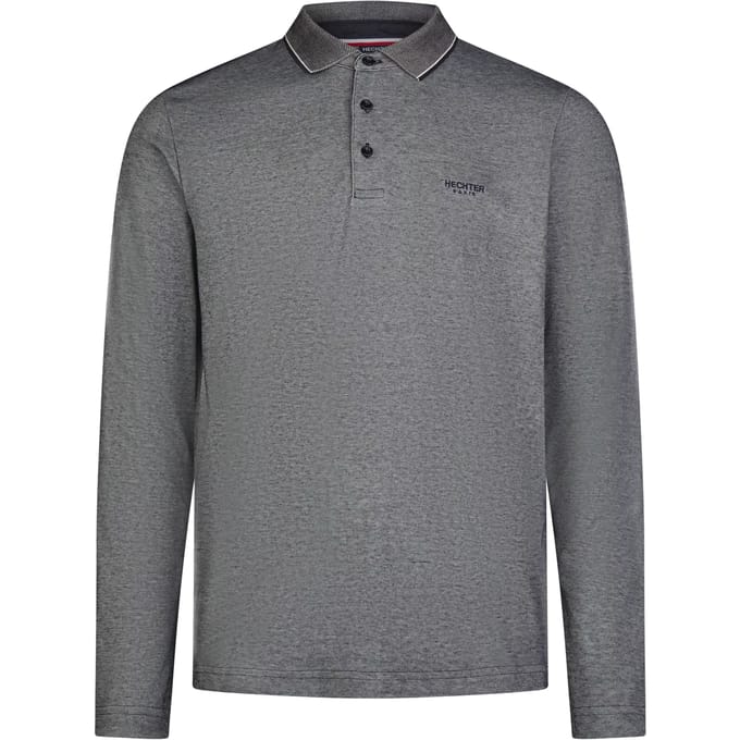 Polo met lange mouwen in twee kleuren Hechter