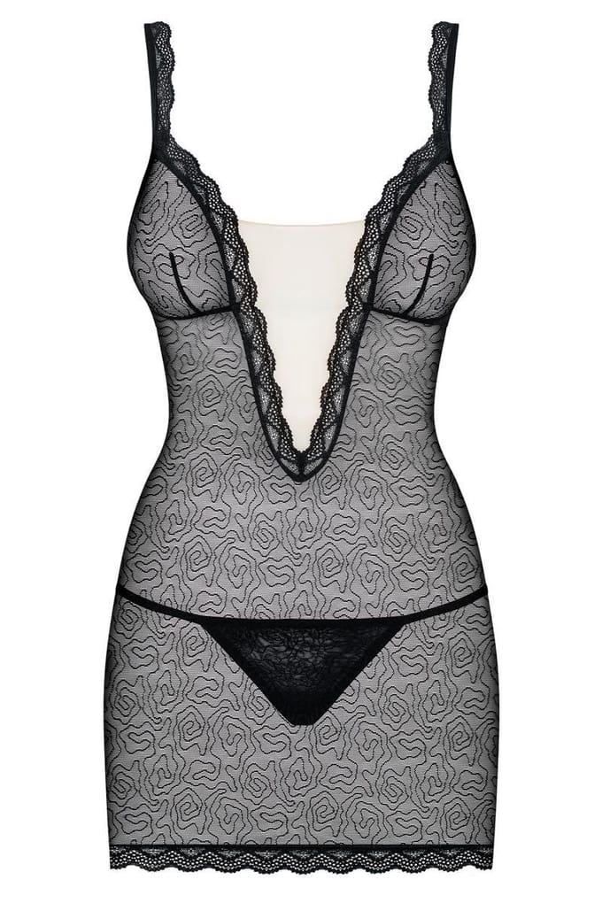 Obsessive Jurk met Kant - Erotische Jurk - Maat S/M - Zwart