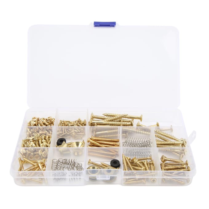 Kit de Vis pour Guitare Électrique Vis Métalliques Ressorts Attache-sangles Assortiment Ensemble Fixations de Réparation or