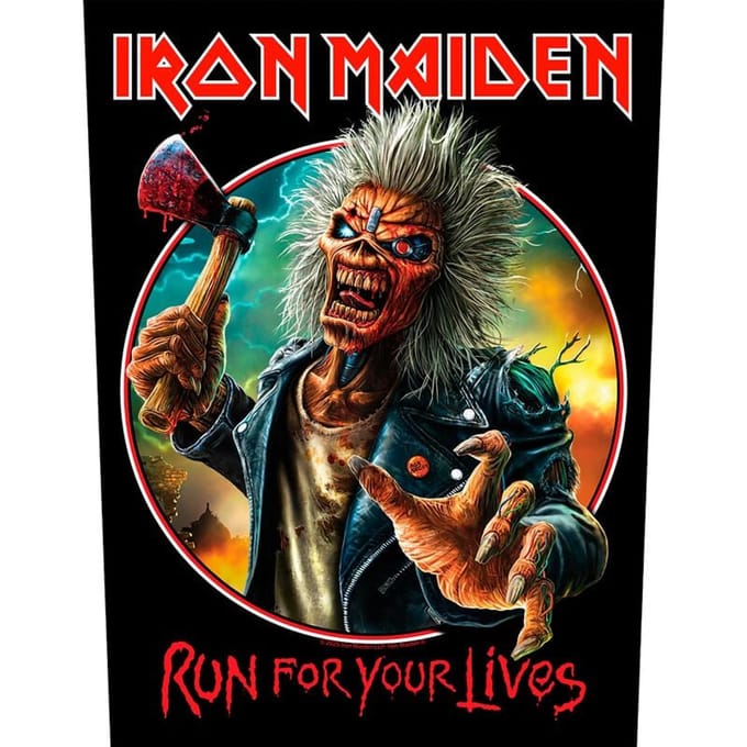Iron Maiden Run For Your Lives Unisex Embleem - meerkleurig - Standard