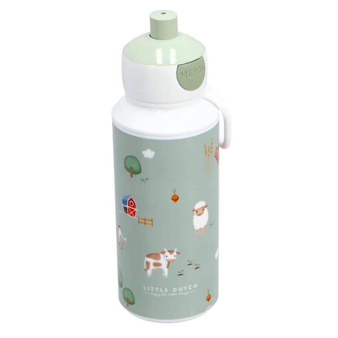 Mepal Pop-up drinkfles Campus Little Dutch - 400 ml - Sluit goed af - Drinkbeker voor kinderen - Little Farm