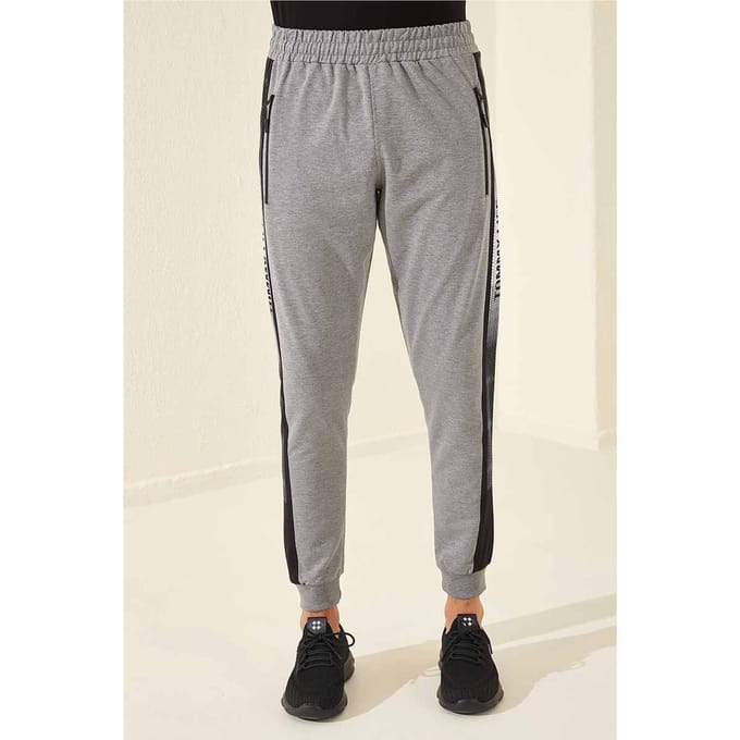 Heren Instap Sweatpants Met Tekstprint