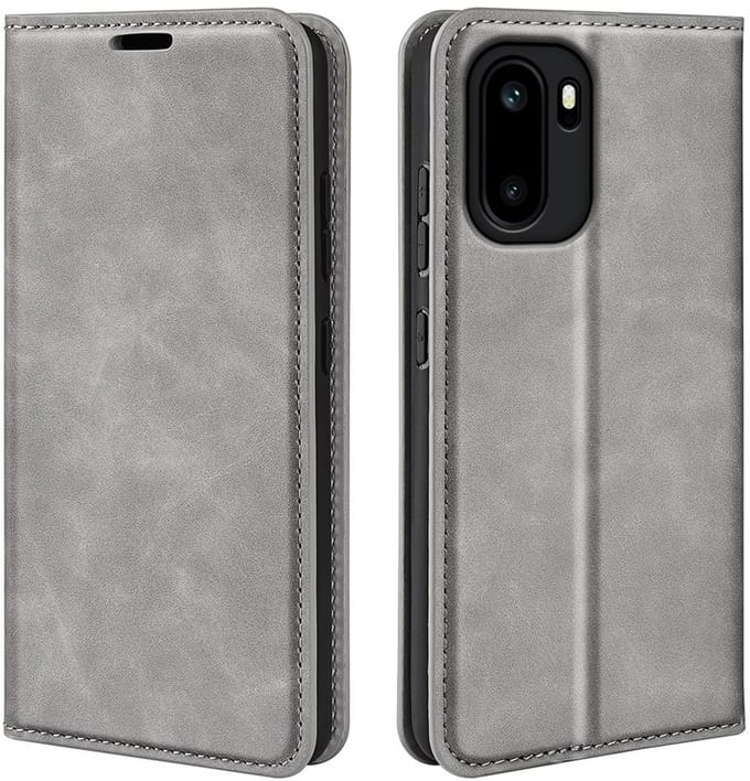 MobyDefend Hoesje - Geschikt voor OnePlus 15R - Luxe Wallet Bookcase (Magnetische Sluiting) - Grijs