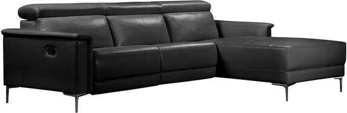 Lund-Hoekbank - 3-Zits Relax - Zwart PU