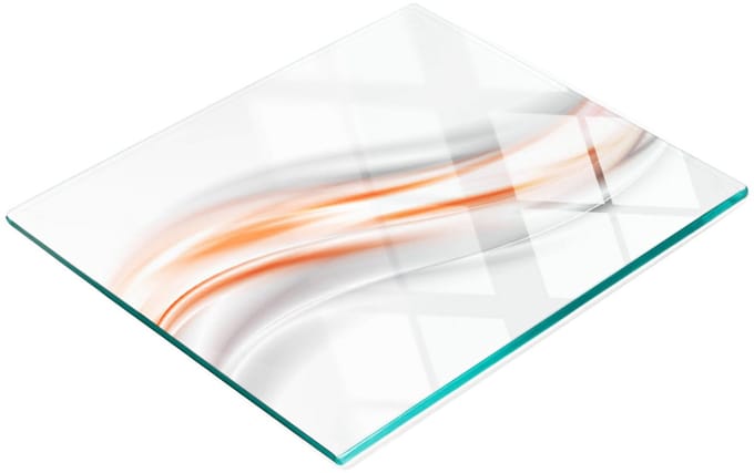 Keukenplank van gehard glas met abstracte golfmotieven, 60x52 cm