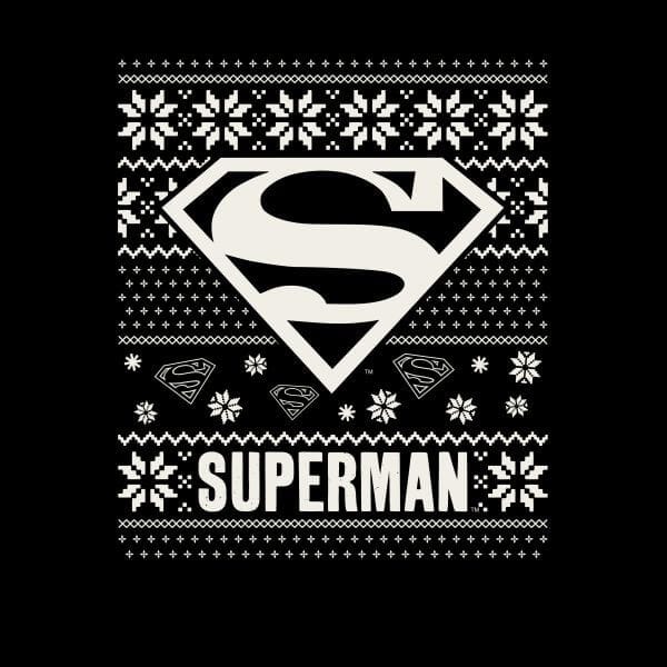 DC Superman Knit Pattern Women's Christmas T-Shirt - Black - S