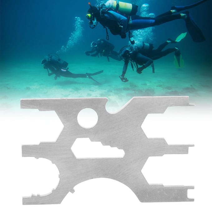 Roestvrij Staal Scuba Duiken Multi-Tool Regulator Creditcard Kits Reparatie Uitrusting white