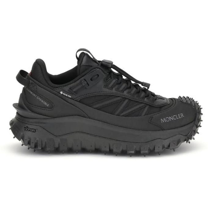 Moncler Zwarte Kalfslederen Bos Taurus Atletische Sneakers