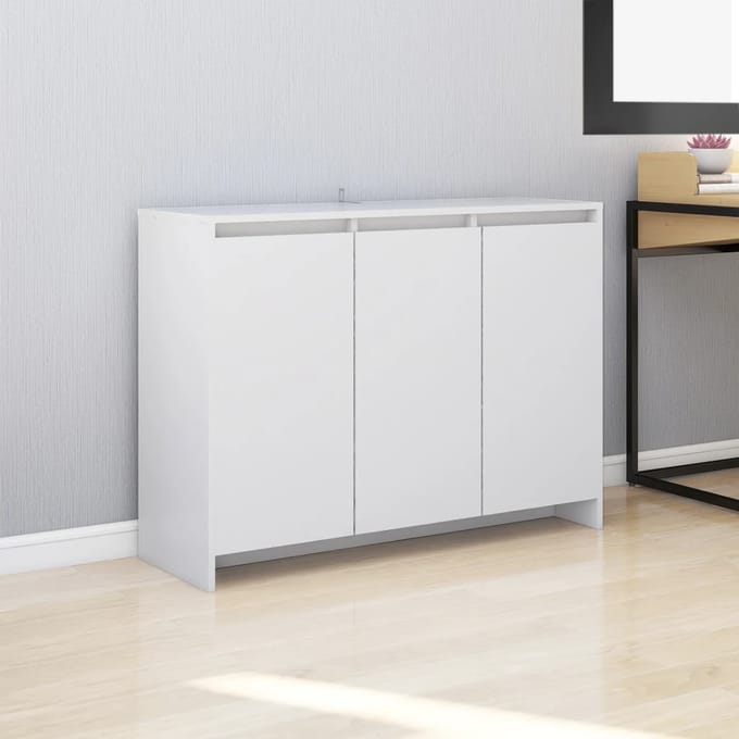 vidaXL - Dressoir - 102x33x75 - cm - bewerkt - hout - wit