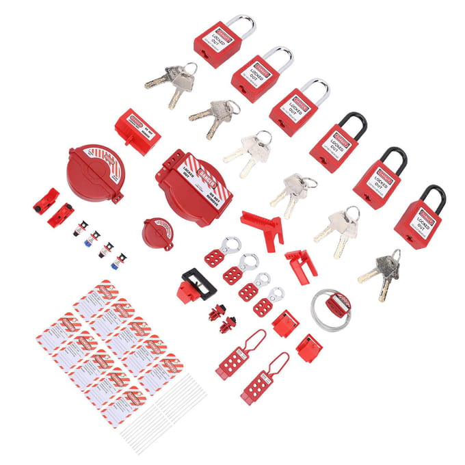 Lockout Tagout Kit Klem op Stroomonderbreker Lockout Groepsvergrendeling Sluitingen Lockout Tags Veiligheid red
