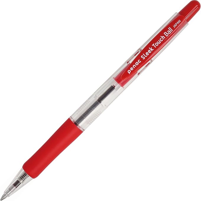 Penac Balpen - Sleek Touch - 0.7mm - Transparant - Rode inkt