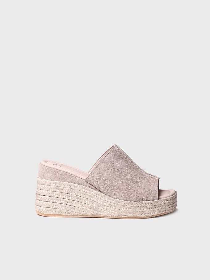 Suède espadrilles in klompstijl voor dames | MIRIAM