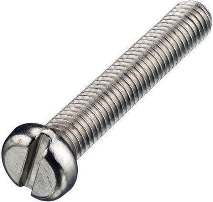 Hoenderdaal metaalschroef rvs  ck  m6 x 30 mm   din 84 a2
