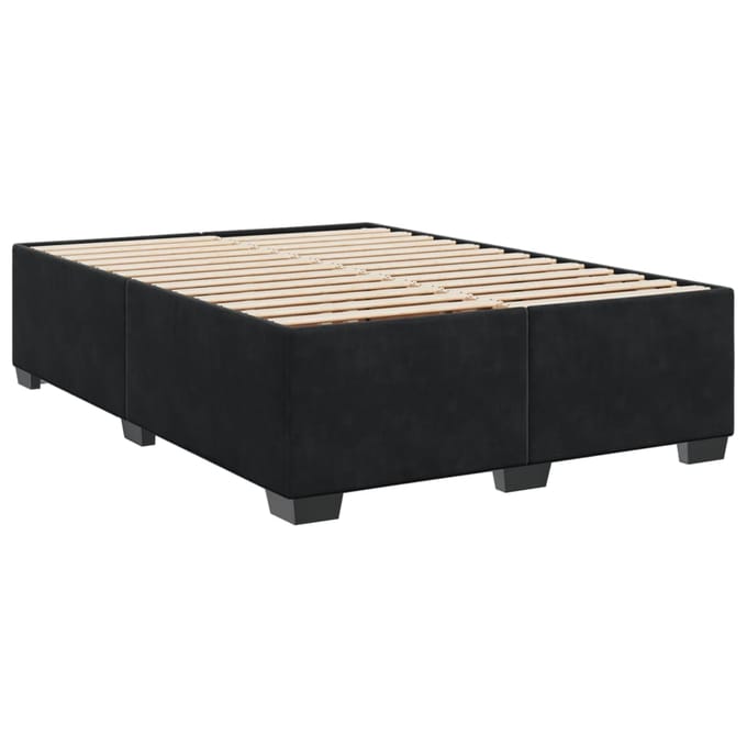 vidaXL - Bedframe - zonder - matras - 160x200 - cm - fluweel - zwart